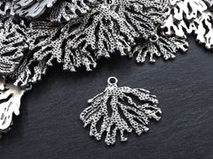 Silver Coral Branch Pendant, Silver Coral Pendant, Large Coral Branch, Beach Style, Silver Pendant, Summer Jewelry, Matte Silver Plated
