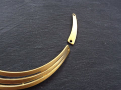 Gold Necklace Collar Blank, Rimmed Line Necklace Connector, Bib Choker Necklace Component, 22k Matte Gold Plated 1pc