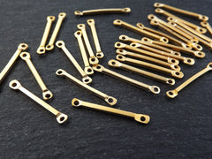 Gold Bar Connector, Thin Bar Connectors, Gold Connectors, Stick Link, Gold Bar, Gold Link, Rod Link, Gold Rod, 22k Matte Gold Plated 30pcs