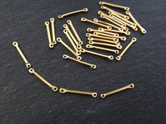 Gold Bar Connector, Thin Bar Connectors, Gold Connectors, Stick Link, Gold Bar, Gold Link, Rod Link, Gold Rod, 22k Matte Gold Plated 30pcs