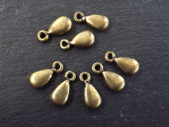 Bronze Teardrop Charms, Rustic Tear Drop Charms, Chunky Teardrop Charms, Rustic Teardrop Charms, Bronze Drop Charms, Antique Bronze, 8pc