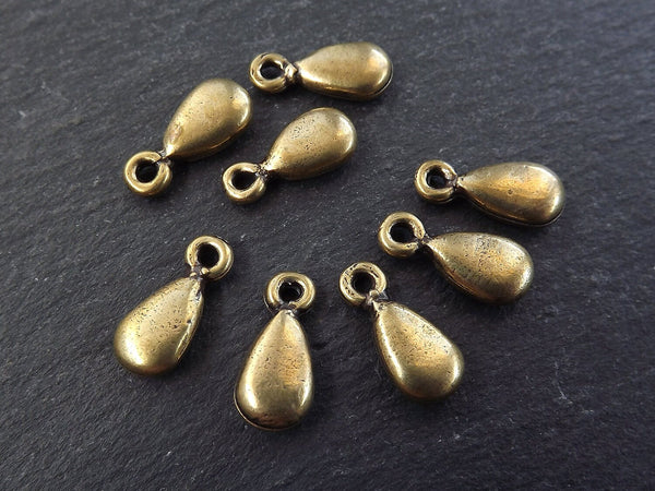 Bronze Teardrop Charms, Rustic Tear Drop Charms, Chunky Teardrop Charms, Rustic Teardrop Charms, Bronze Drop Charms, Antique Bronze, 8pc