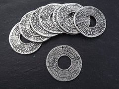 Silver Greek Pendant, Silver Phaistos Disc, Phaistos Pendant, Greek Jewelry, Phaistos Ring, Greek Mythology, Wearable Art, Antique Silver