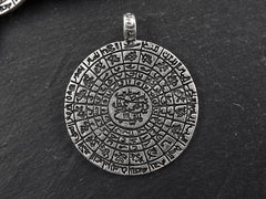 Silver Medallion Pendant, Silver Coin Pendant, Large Medallion, Qibla Chart, Gazetteer
