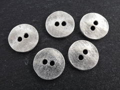 Bracelet Button, Silver Button, Metal Button, Chunky, Round Button, Button Closure, Button Clasps, Beads, Matte Antique Silver Plated, 5pc