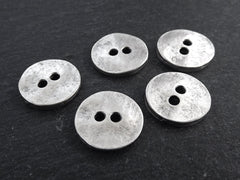 Bracelet Button, Silver Button, Metal Button, Chunky, Round Button, Button Closure, Button Clasps, Beads, Matte Antique Silver Plated, 5pc