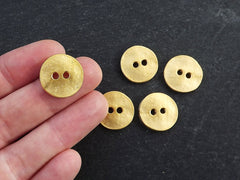 Bracelet Button, Gold Button, Metal Button, Gold, Chunky, Round Button, Button Closure, Button Clasps, Beads, 22k Matte Gold Plated, 5pcs