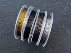 Dark Brown Tiger Tail Beading Wire, 0.45mm Tiger Tail Wire, Beading Wire, Steal Wire, Bead Stringing Wire, 10 Meters Roll