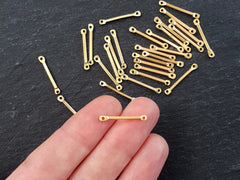 Gold Bar Connector, Thin Bar Connectors, Gold Connectors, Stick Link, Gold Bar, Gold Link, Rod Link, Gold Rod, 22k Matte Gold Plated 30pcs