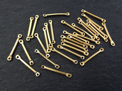 Gold Bar Connector, Thin Bar Connectors, Gold Connectors, Stick Link, Gold Bar, Gold Link, Rod Link, Gold Rod, 22k Matte Gold Plated 30pcs