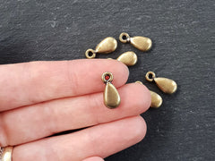 Bronze Teardrop Charms, Rustic Tear Drop Charms, Chunky Teardrop Charms, Rustic Teardrop Charms, Bronze Drop Charms, Antique Bronze, 8pc