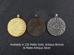 Silver Medallion Pendant, Silver Coin Pendant, Large Medallion, Qibla Chart, Gazetteer