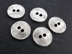 Bracelet Button, Silver Button, Metal Button, Chunky, Round Button, Button Closure, Button Clasps, Beads, Matte Antique Silver Plated, 5pc