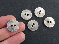 Bracelet Button, Silver Button, Metal Button, Chunky, Round Button, Button Closure, Button Clasps, Beads, Matte Antique Silver Plated, 5pc