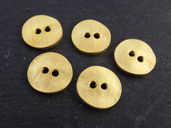 Bracelet Button, Gold Button, Metal Button, Gold, Chunky, Round Button, Button Closure, Button Clasps, Beads, 22k Matte Gold Plated, 5pcs