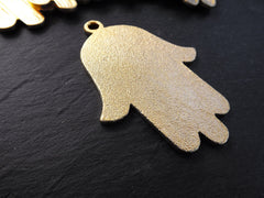 Hamsa Pendant, Gold Hamsa, Large Hamsa, Swirl, Hamsa Hand, Hand of Fatima, Hamsa, Boho, Hand Pendant, Large Pendant, 22k Matte Gold, 1PC