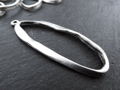 Oval Loop Pendant, Large Organic Loop, Ring Pendant, Oval Ring, Twisted Loop Pendant, Closed Loop, Connector, Matte Antique Silver, 1pc