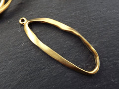 Oval Loop Pendant, Large Organic Loop, Ring Pendant, Oval Ring, Twisted Loop Pendant, Closed Loop, Connector, 22k Matte Gold, 1pc