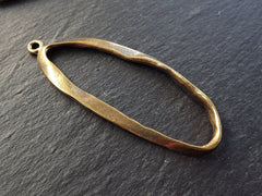 Oval Loop Pendant, Large Organic Loop, Ring Pendant, Oval Ring, Twisted Loop Pendant, Closed Loop, Connector, Antique Bronze, 1pc