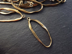 Oval Loop Pendant, Large Organic Loop, Ring Pendant, Oval Ring, Twisted Loop Pendant, Closed Loop, Connector, Antique Bronze, 1pc