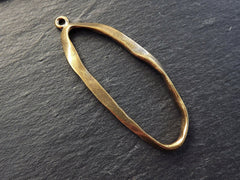 Oval Loop Pendant, Large Organic Loop, Ring Pendant, Oval Ring, Twisted Loop Pendant, Closed Loop, Connector, Antique Bronze, 1pc