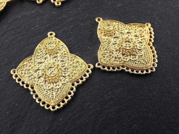 Gold Lace Chandelier Pendants, Multi link Strand Connector, Earring pendant, Earring Links, Multi Loop