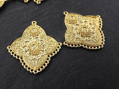 Gold Lace Chandelier Pendants, Multi link Strand Connector, Earring pendant, Earring Links, Multi Loop