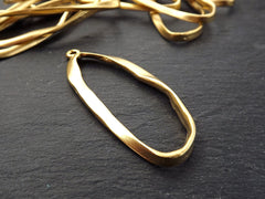 Oval Loop Pendant, Large Organic Loop, Ring Pendant, Oval Ring, Twisted Loop Pendant, Closed Loop, Connector, 22k Matte Gold, 1pc