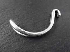 Bracelet Bar Hook, Curved Bracelet Bar, Hook Bar, Hook Connector, Hook Bracelet, Bracelet Blank, Bracelet Connector, Matte Antique Silver