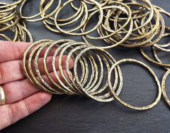 Round Bronze Loop Pendant, Hoop Pendant, Organic Round Ring Pendant, Closed Loop Connector, Antique Bronze Plated, SPECIAL OFFER - 10PCS