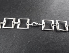 Silver Necklace Chain with Clasp, Chunky Statement Chain, Empty Chain, Blank chain, Necklace Supplies, Square Link, Matte Antique Silver 19"