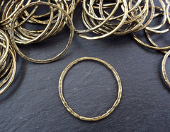 Round Bronze Loop Pendant, Hoop Pendant, Organic Round Ring Pendant, Closed Loop Connector, Antique Bronze Plated, SPECIAL OFFER - 10PCS