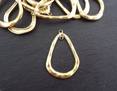 Large Teardrop Loop Pendant, Gold Tear Drop Dangle, Focal Pendant, Teardrop Connector, Necklace Pendant, 22k Matte Gold plated, 1pc