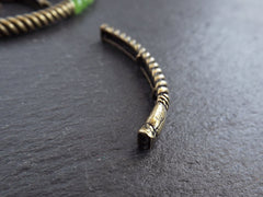 Twisted Bar Bead, Bronze Curve Bead, Bronze Tube Spacer, Curve Tube, Beading Tube, Bronze Bar, Bracelet Bead, Bar Tube, Antique Bronze, 1pc