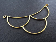 Scallop Necklace Pendant Collar Connector Link, Crescent Bib Pendant, Scallop Collar Pendant, Bib Connector, 22k Matte Gold Plated - 1PC