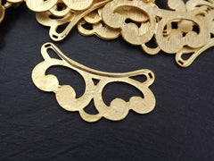 Curly Collar Pendant, Gold Collar, Baroque, Curves, Necklace Focal, Pendant Connector, Ethnic Jewelry Supplies, 22k Matte Gold, 1PC