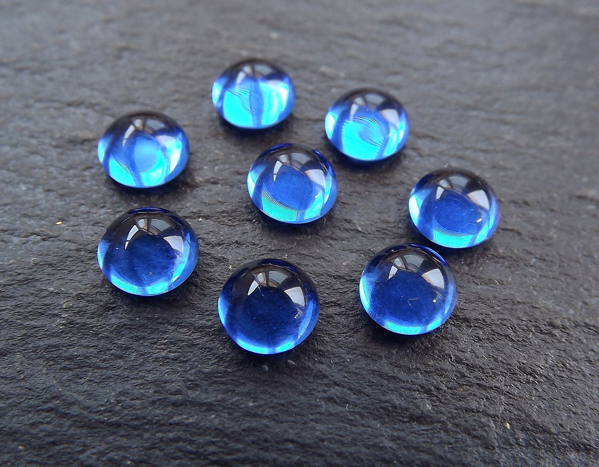 6mm Pale Blue Glass Cabochons, Blue Czech Glass, Dome Cabochon, Round –  LylaSupplies