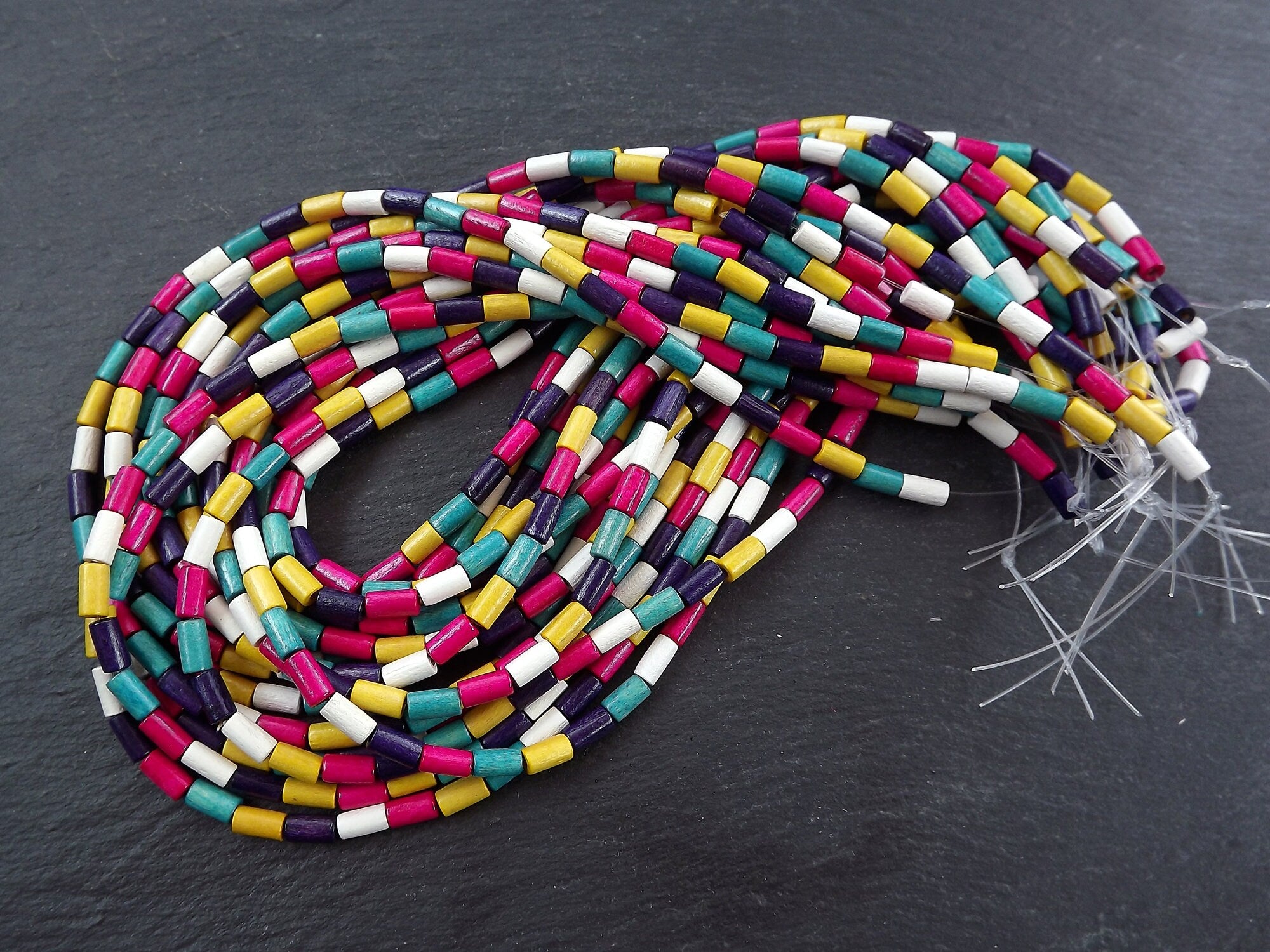 8/10mm Square Dyed Alphabet Wood Beads: Mixed🌳🔠 – RainbowShop
