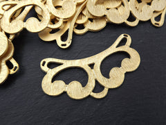 Curly Collar Pendant, Gold Collar, Baroque, Curves, Necklace Focal, Pendant Connector, Ethnic Jewelry Supplies, 22k Matte Gold, 1PC