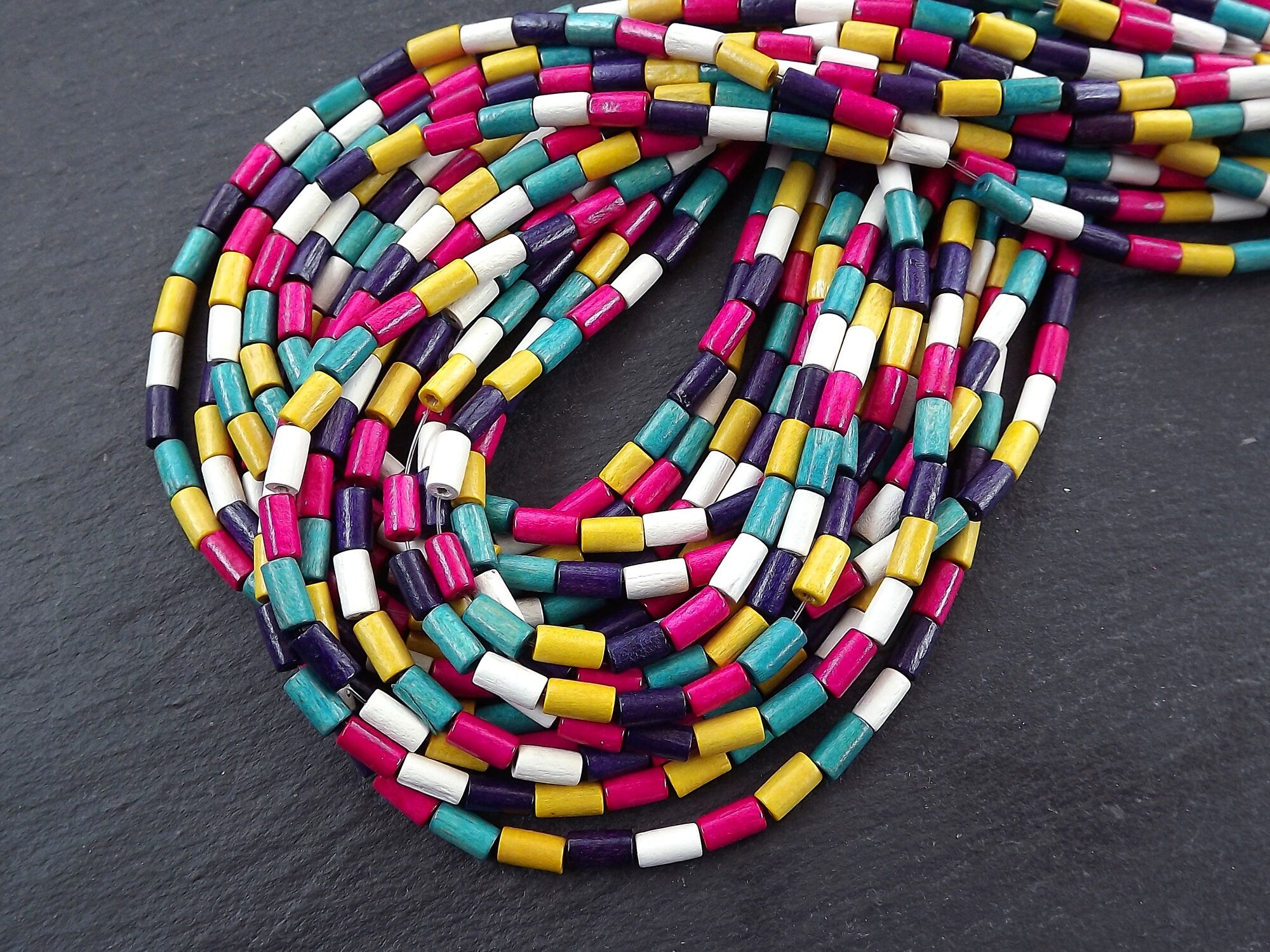 Mixed Colors 8mm Round Dyed Wood Beads (150pcs)