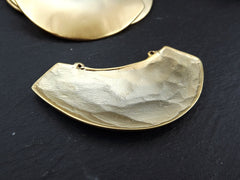 Gold Necklace Blank Choker Bib Pendant, Crescent Pendant, Non Tarnish, 22k Matte Gold Plated, 1pc