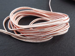 Blush Peach Soutache Cord Twisted Trim Rayon Braid Gimp Jewelry Making Supplies Beading Sewing Quilting Trimming - 5 meters = 5.46 Yards