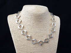 Silver Necklace Chain with Clasp, Chunky Diamond Link, Empty Chain, Blank chain, Necklace Supplies, Non tarnish, Matte Antique Silver, 19"