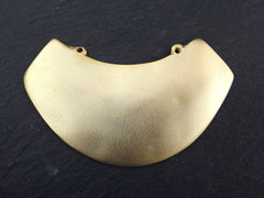 Gold Necklace Blank Choker Bib Pendant, Crescent Pendant, Non Tarnish, 22k Matte Gold Plated, 1pc