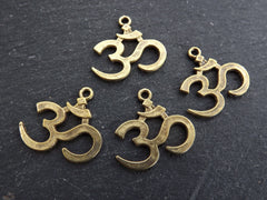 Bronze OM Symbol Yoga Aum Pendant Charms, Chakra, Yoga Charms, OM mantra, Ohm, Antique Bronze Plated