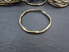 Large Bronze Twisted Ring Connector Pendant, Round Closed Hoop Loop Link, Antique Bronze, 1PC