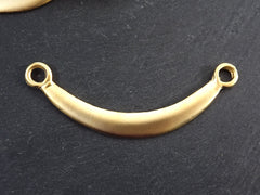 Gold Curved Collar Bar Pendant Connector, Necklace Component