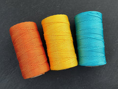 100m Yellow Knotting Cord, Macrame Parachute Cord, Nylon Beading Knot String, Kumihimo, 1mm, Full 100 Meter Roll, Mimosa