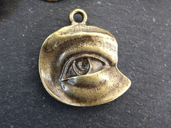 Bronze Eye Pendant, All Seeing Eye Charms, Evil Eye Charm, Evil Eye Pendants, Protective Amulet Talisman, Antique Bronze Plated, 1pc