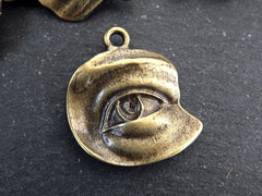 Bronze Eye Pendant, All Seeing Eye Charms, Evil Eye Charm, Evil Eye Pendants, Protective Amulet Talisman, Antique Bronze Plated, 1pc